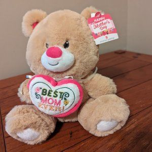 Happy Mother's Day Best Mom Ever American Greetings 9-in Plush Beige Bear NWT
